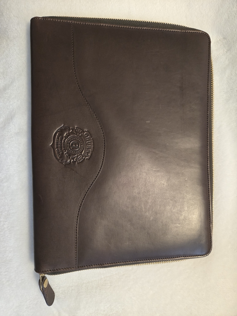 Ghurka Classic Brown Leather Zip Portfolio/Padfolio